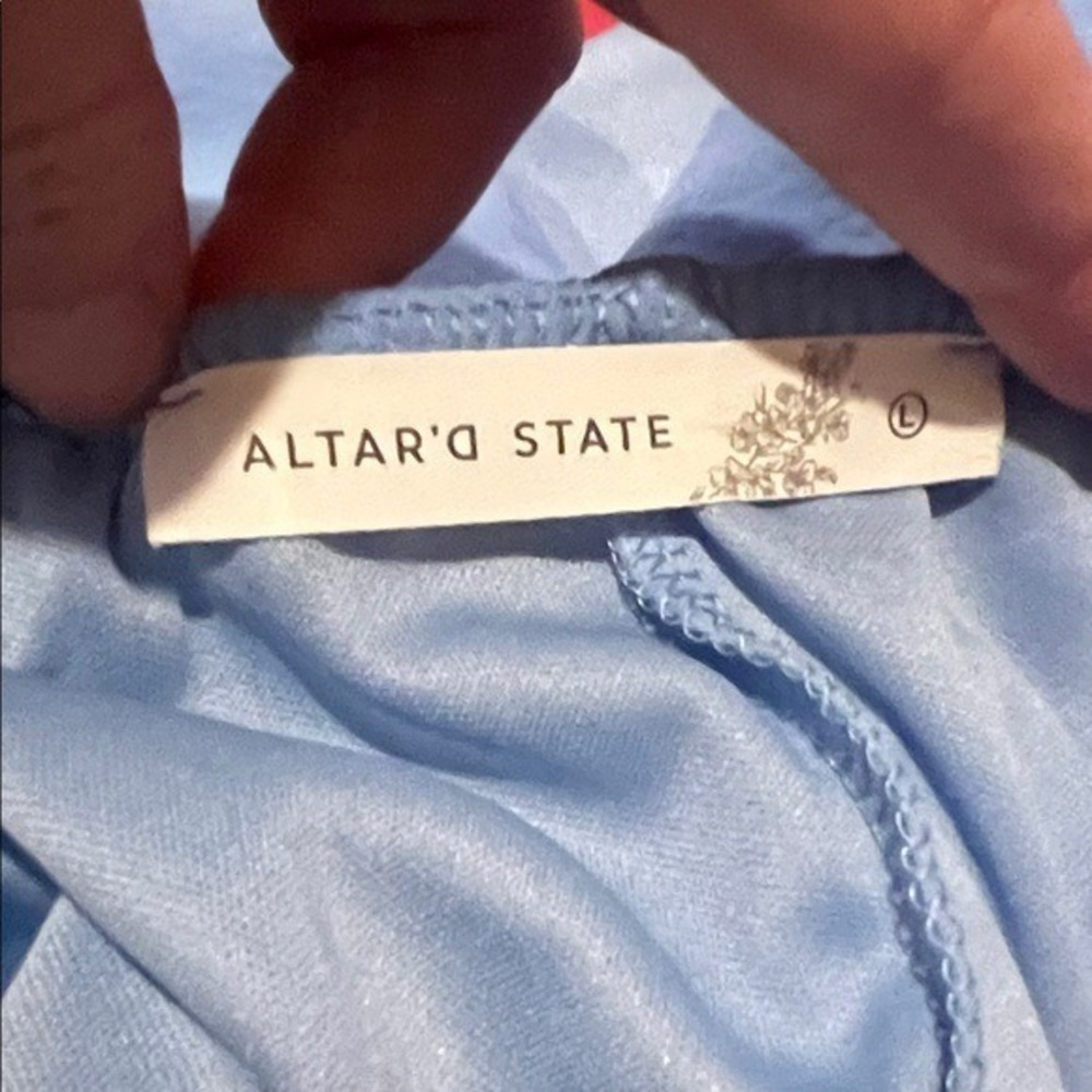 altard state fable tiered mini dress  Size Large baby blue - Picture 9 of 11